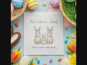 Personalized Easter Beverage Napkins – First Easter as a Family