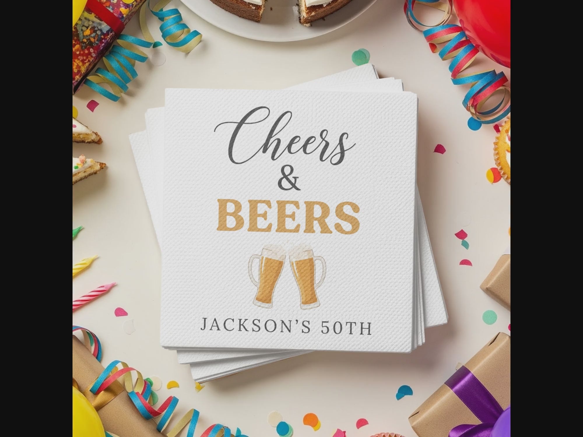 Cheers and Beers Birthday Cocktail Napkins