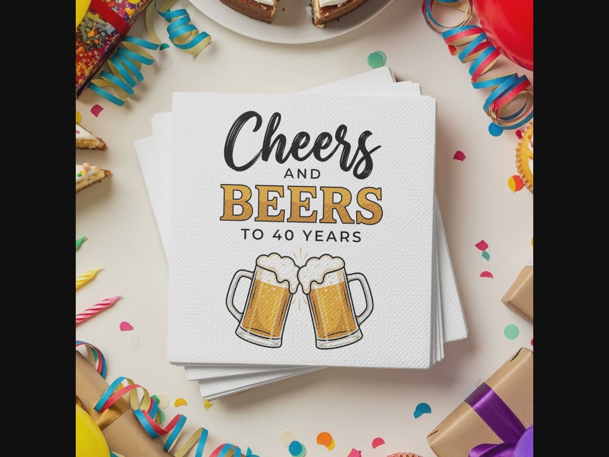 Cheers Beers With Name Age Birthday Cocktail Napkins