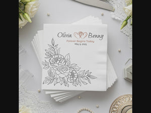 Wedding Personalized Cocktail Napkins – Forever Begins Today
