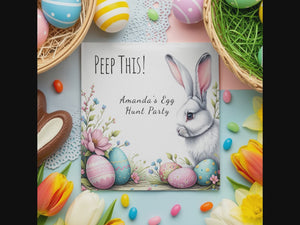 Funny Personalized Cocktail Napkins – Bunny & Easter Egg Hunt Design