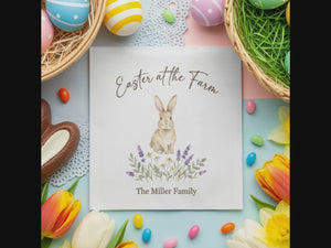 Personalized Easter Cocktail Napkins – Bunny & Spring Floral