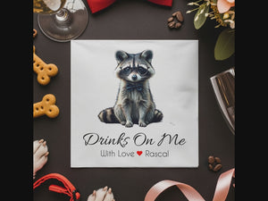 Personalized Drinks On Me Cocktail Napkins