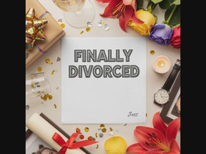 Finally Divorced Cocktail Napkins – Personalized Divorce Party Napkins