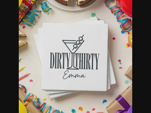 Cocktail Name and Age Birthday Cocktail Napkins