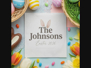 Personalized Easter Beverage Napkins – Bunny & Spring Floral