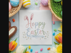 Personalized Easter Beverage Napkins – Bunny & Spring Floral
