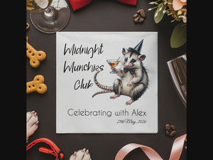 Personalized Midnight Munchies Opossum Cocktail Napkins