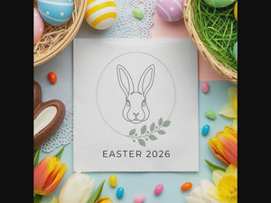 Personalized Easter Cocktail Napkins – Minimal Bunny Line Art