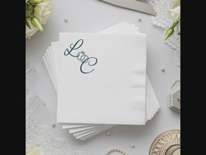 Wedding Personalized Cocktail Napkins – Ring Monogram