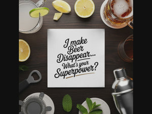 Personalized Beer Disappear Cocktail Napkins