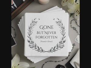 Memorial Personalized Cocktail Napkins – Gone But Never Forgotten